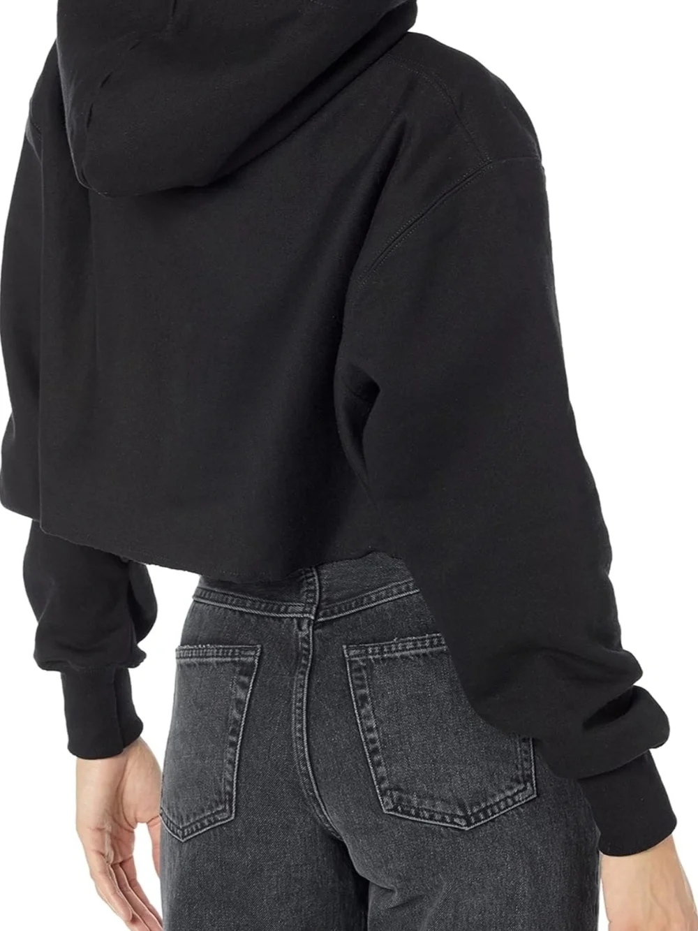 Champion Women’s Black Cropped Hoodie - Picture 2 of 7